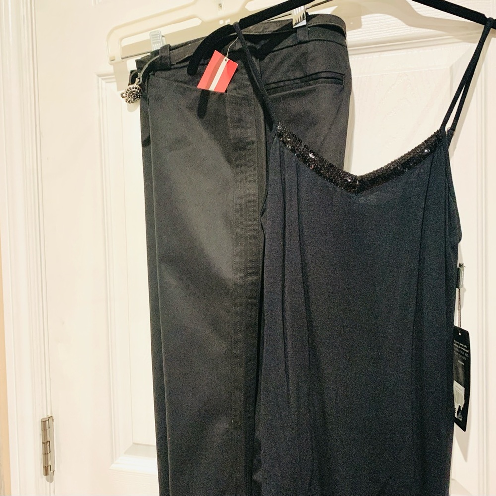 NINE & CO. PETITE Straight Leg Pants Black Business Dress Size 2 Petite NWT - Picture 9 of 12